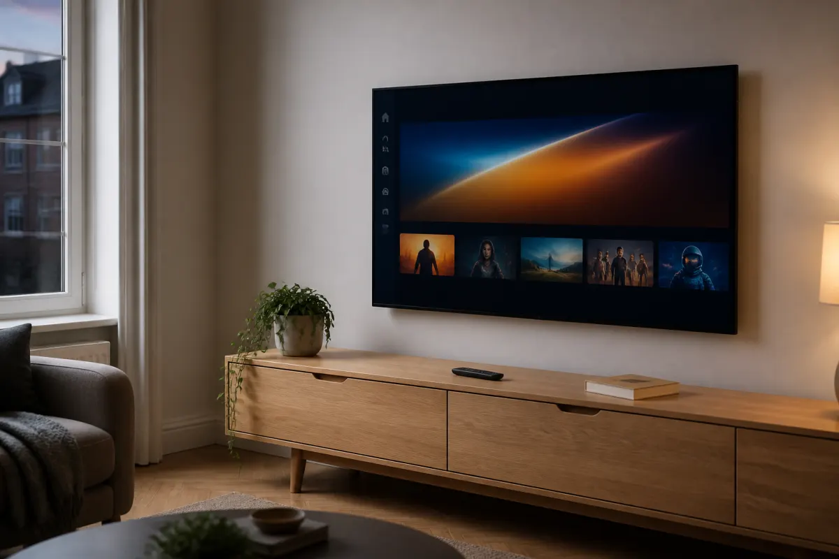 Living room TV ready for OTTOcean IPTV setup